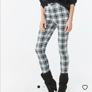 Black and white plaid pants